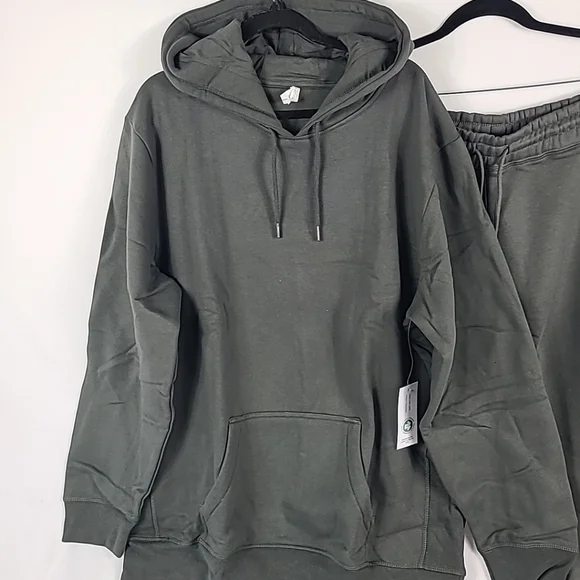 NEW Original Favorites Slate Grey Hooded Sweatshirt & Sweatpants Sz 2XL